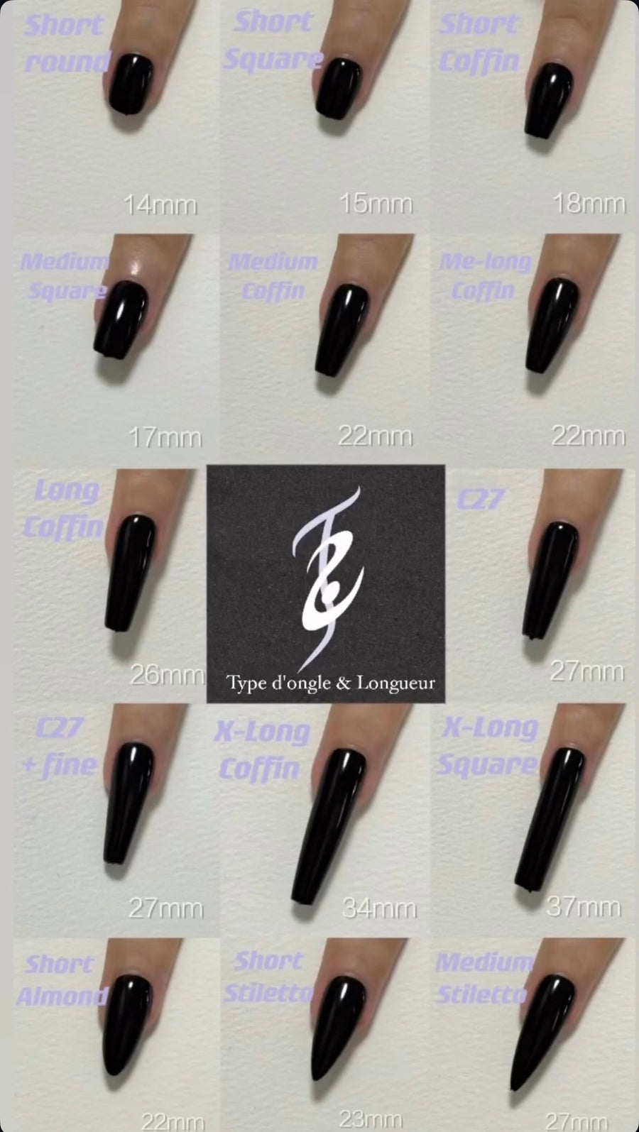 Nail shapes guide